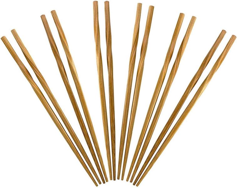 Juego de 5 Palitos Chinos de Bambú a Rayas CRATE & BARREL