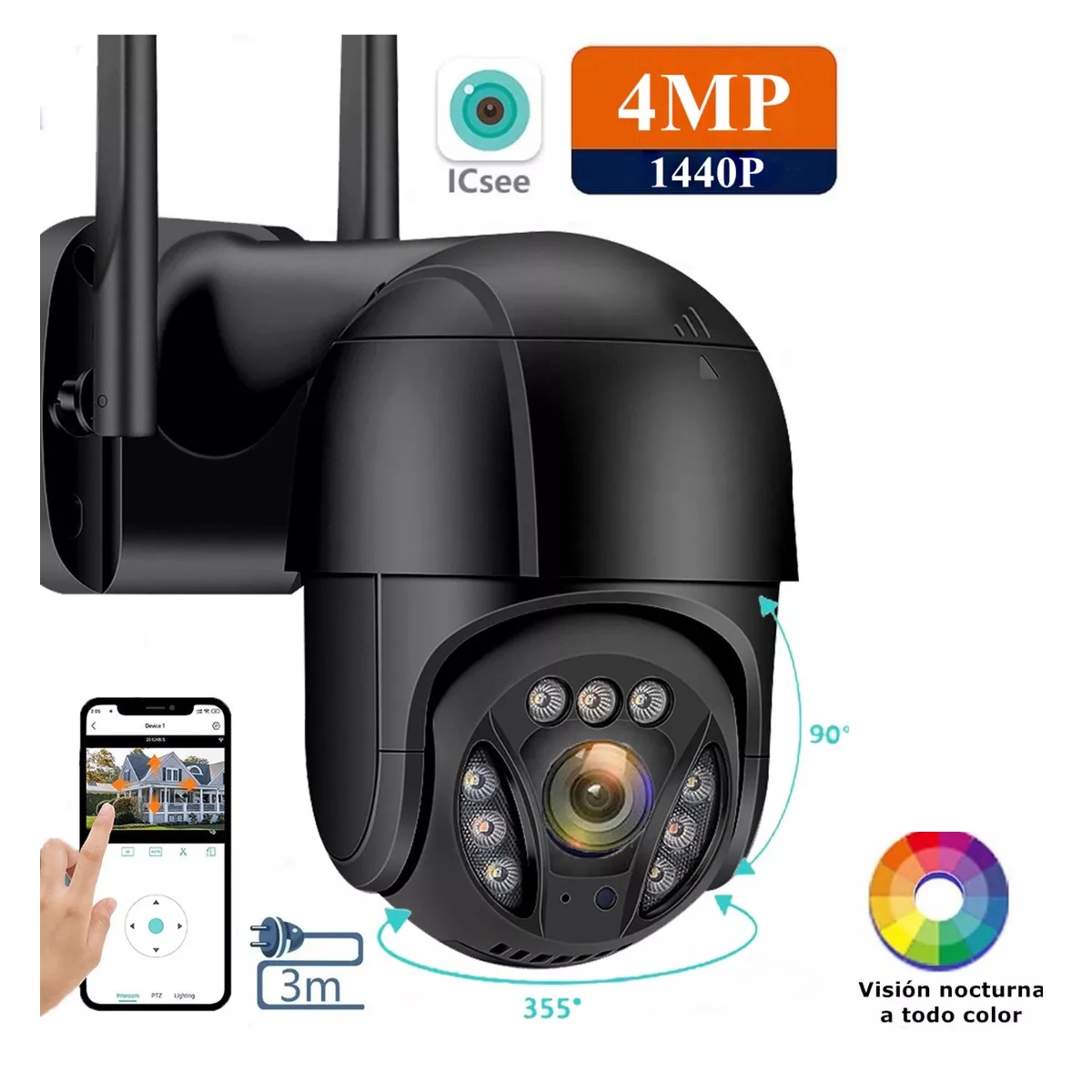 Camara Wifi interior 5MP PTZ incluye tarjeta SD 64GB