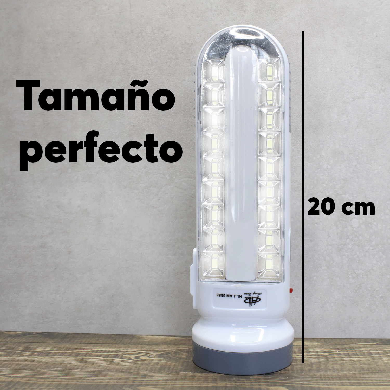 Lampara LED Archy Recargable de Emergencia 3 Modos en 1 Foco 18 leds Linterna de Mano Portátil Ligera Gancho para Colgar + Ranura para pilas Extra (LAM5683).