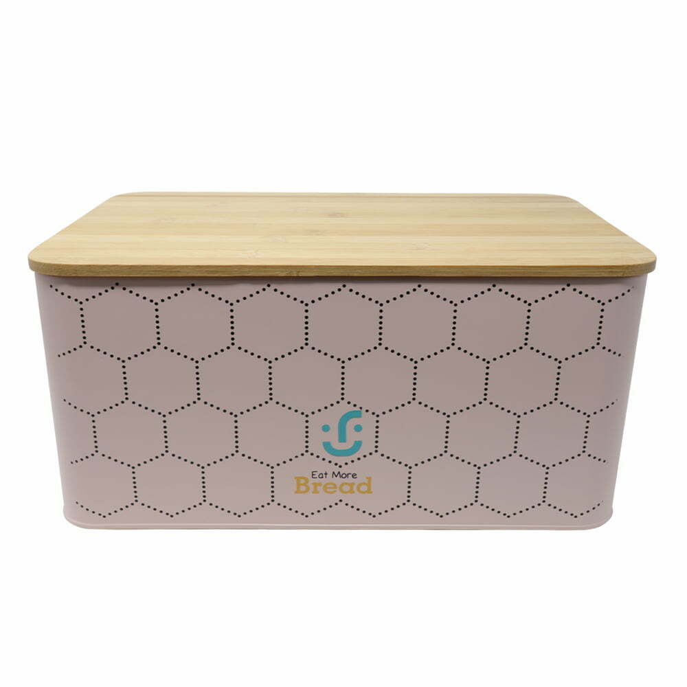 Recipiente Contenedor Metálico Rectangular Rosa Bread Panera