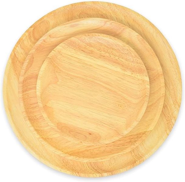 Juego de 3 Platos de Madera Vajilla de Fibra de Bambú