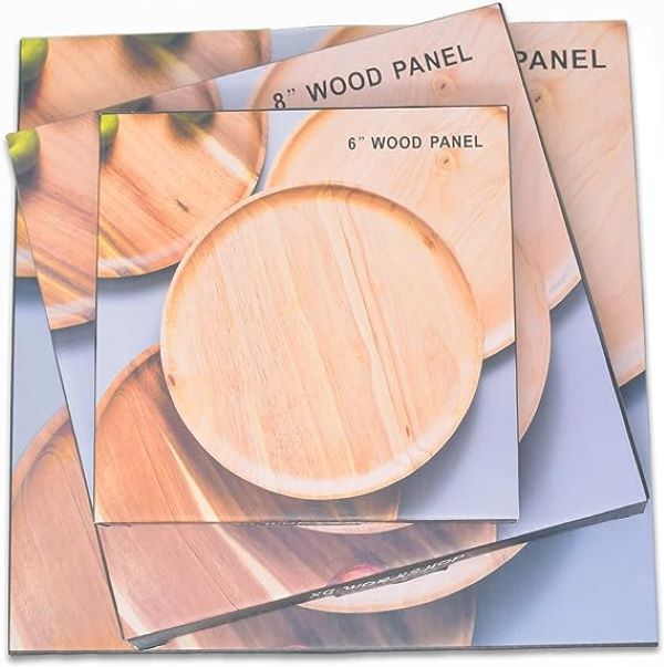 Juego de 3 Platos de Madera Vajilla de Fibra de Bambú