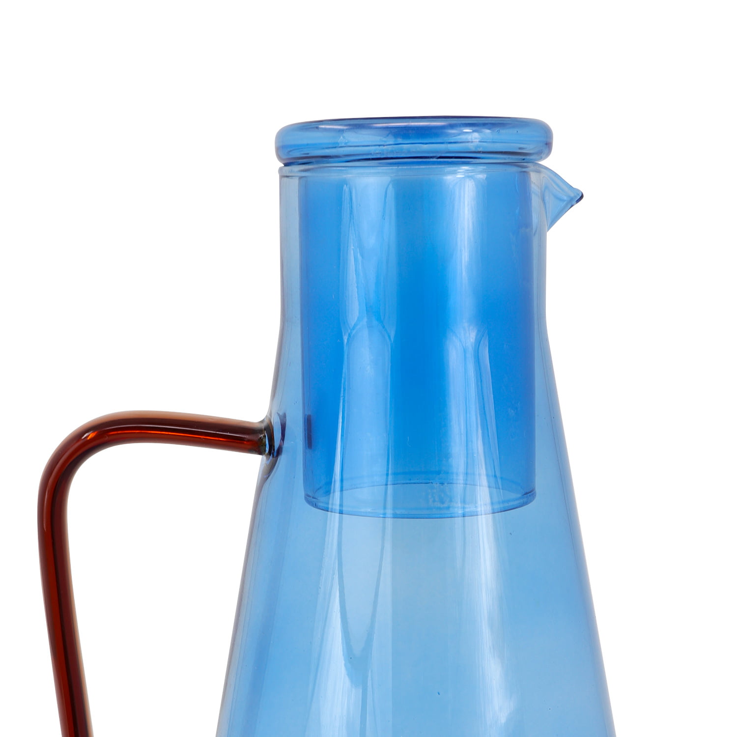 Jarra de Cristal Color Azul con Tapa Ideen XFLW09