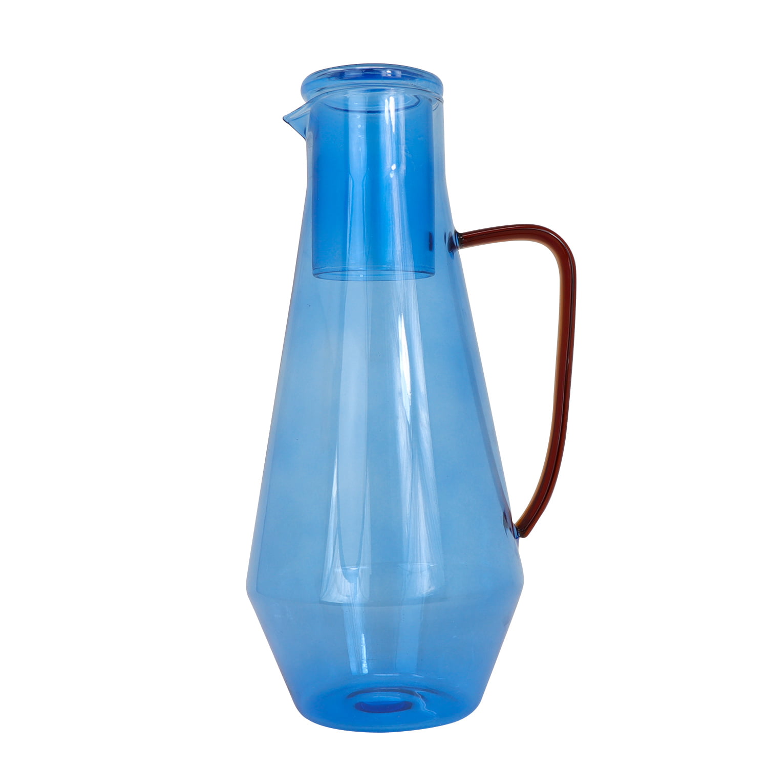 Jarra de Cristal Color Azul con Tapa Ideen XFLW09