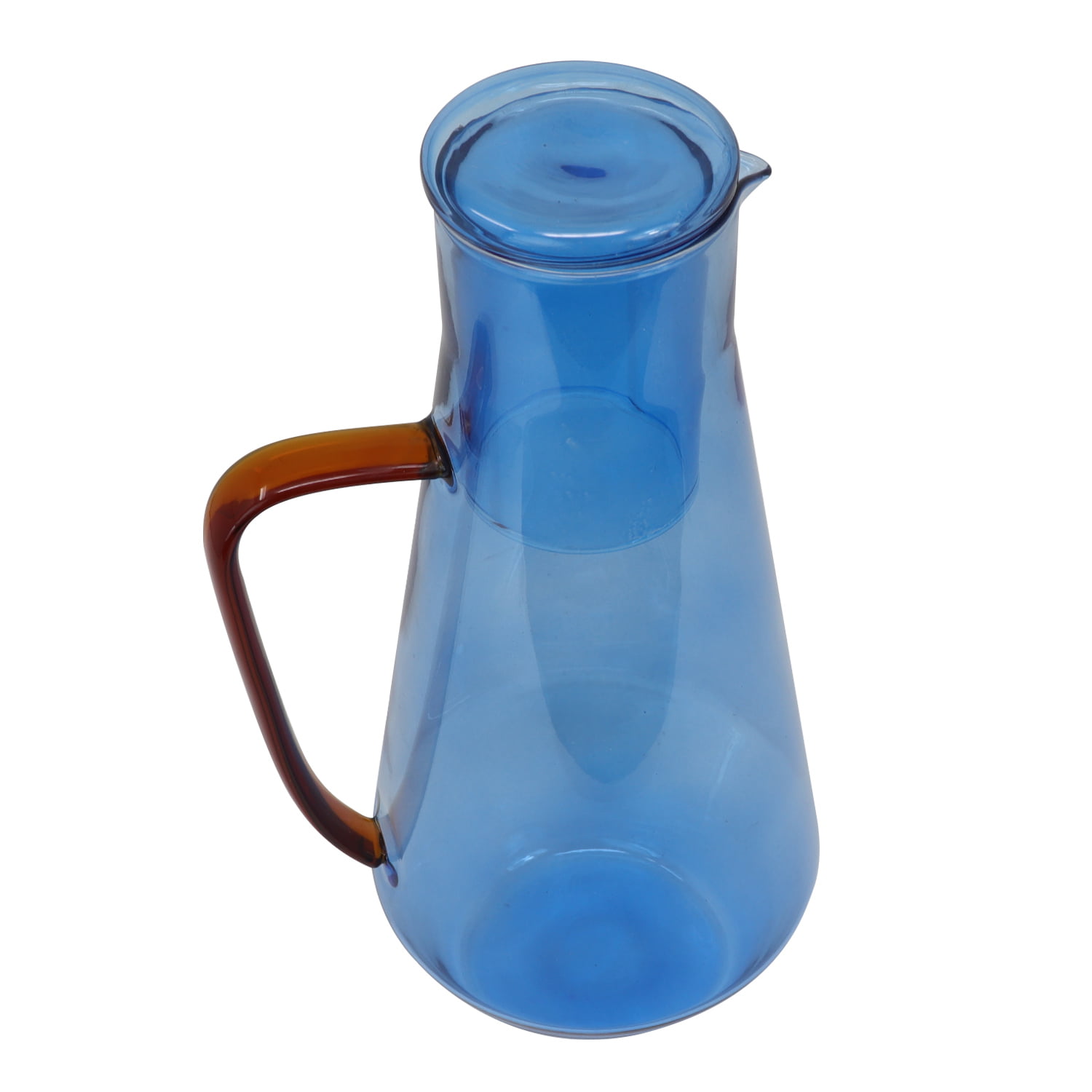 Jarra de Cristal Color Azul con Tapa Ideen XFLW09