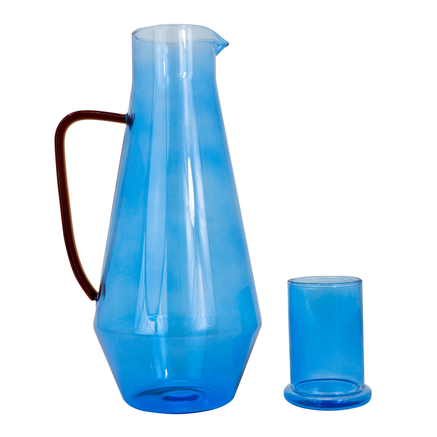 Jarra de Cristal Color Azul con Tapa Ideen XFLW09