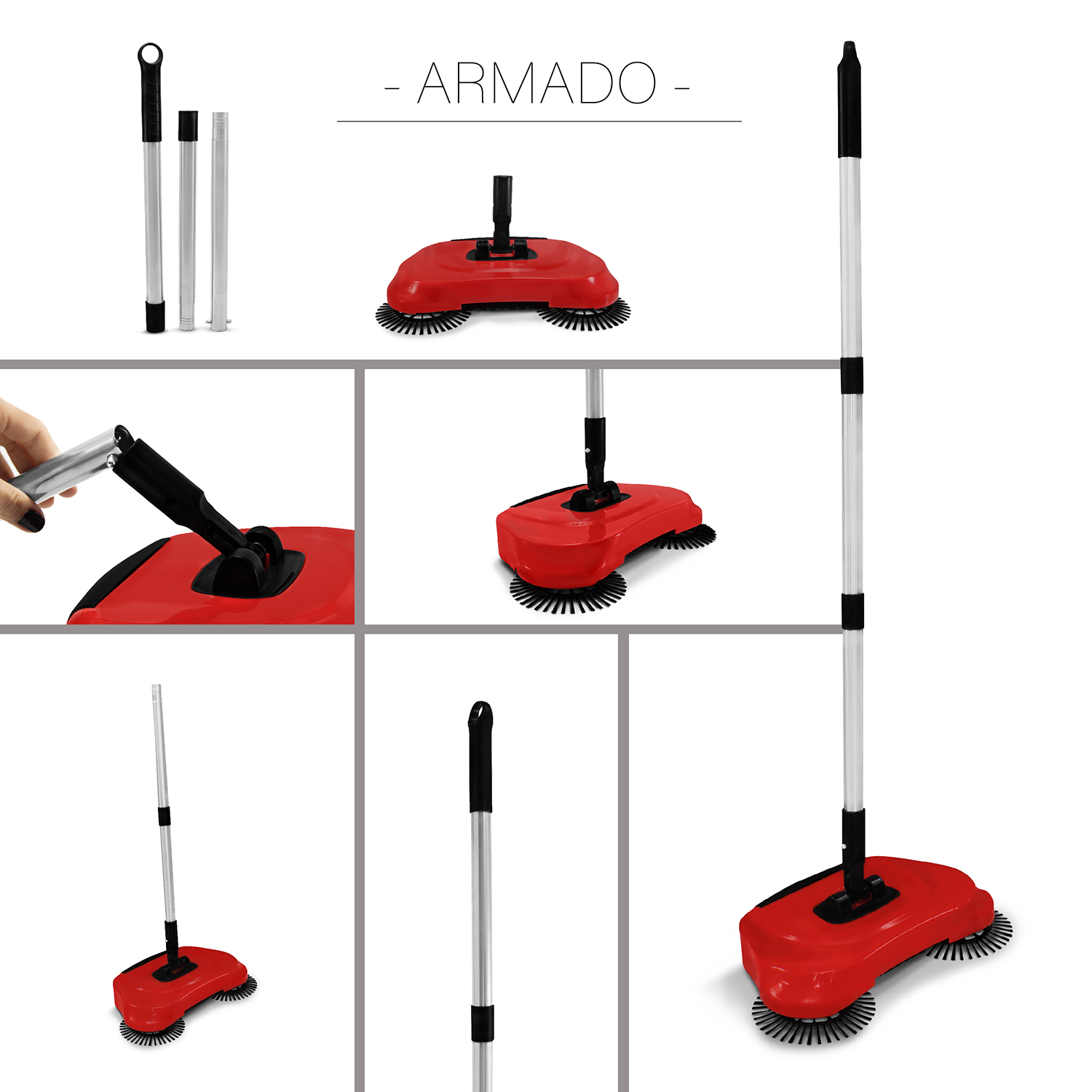 Escoba Barredora Aspiradora Manual Para Limpieza