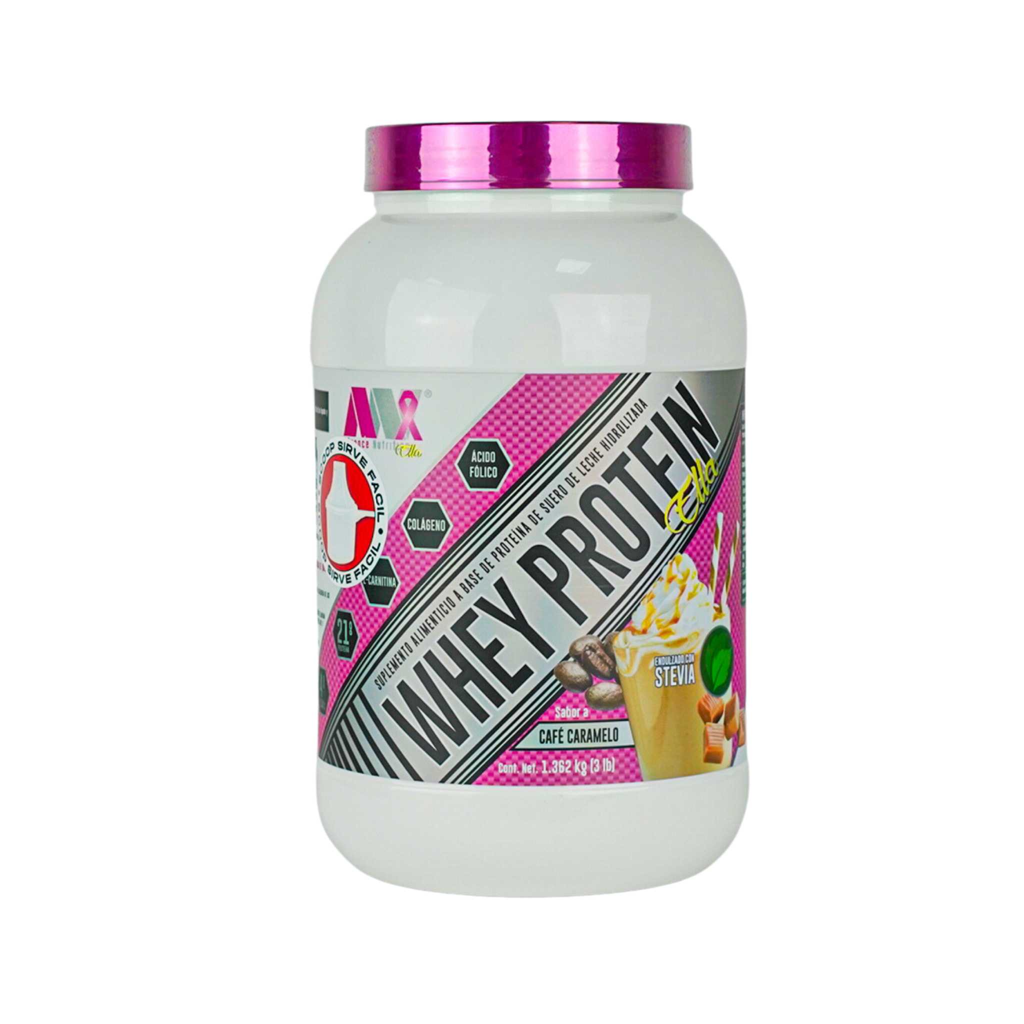 Advance Nutrition, Whey Ella, Café Caramelo, proteína de suero de leche con Colágeno y Ácido fólico