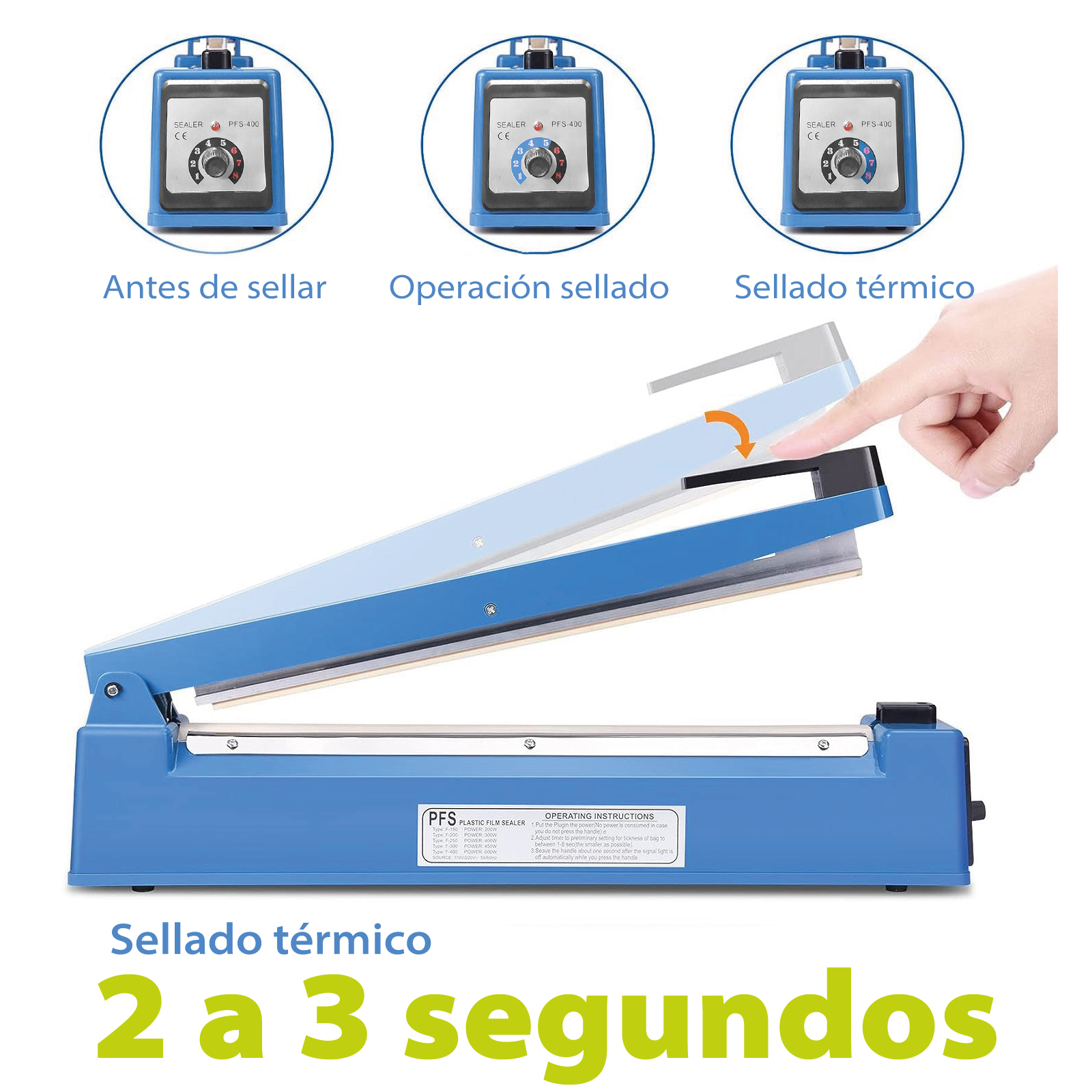 Selladora Térmica de Bolsas Onof 40CM Máquina de Sellado de Alimentos para Hogar Restaurante