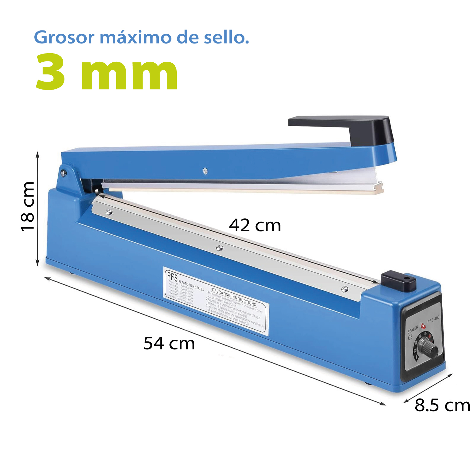 Selladora Térmica de Bolsas Onof 40CM Máquina de Sellado de Alimentos para Hogar Restaurante