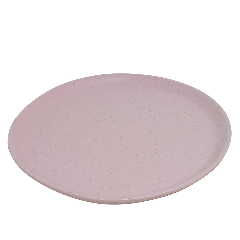 Vajilla de Ceramica Ideen color Rosa con Textura Mate para 4 Personas (16 Piezas)