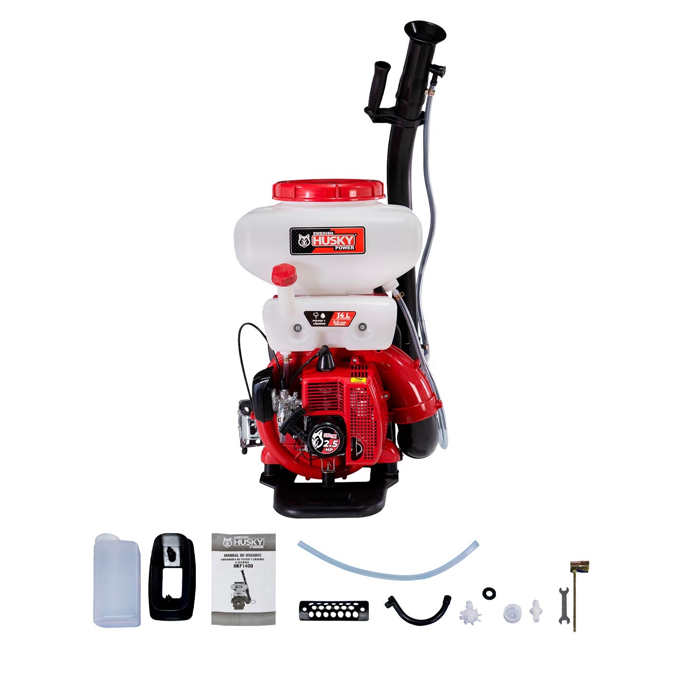 FUMIGADORA ASPERSORA SWEDISH HUSKY POWER P/LIQUIDOS Y POLVOS 14 LITROS 2.5 HP 41.5 CC - HKF1400
