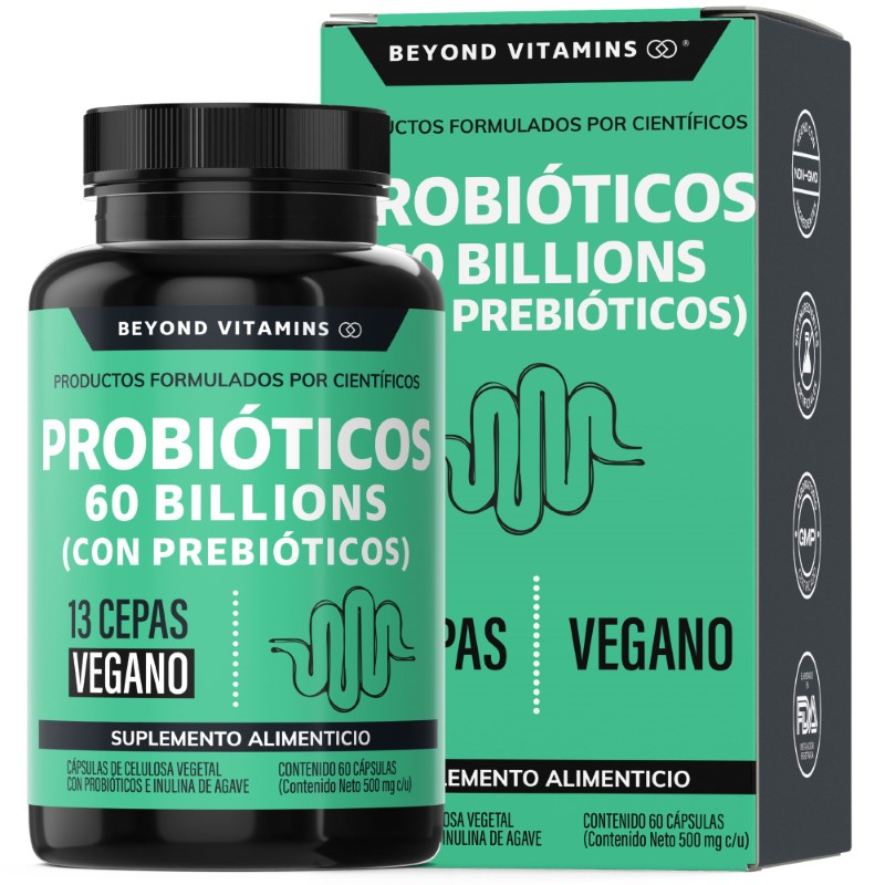 Suplemento Alimenticio Beyond Vitamins Probioticos 60 Billion UFC + Prebióticos 60 cápsulas