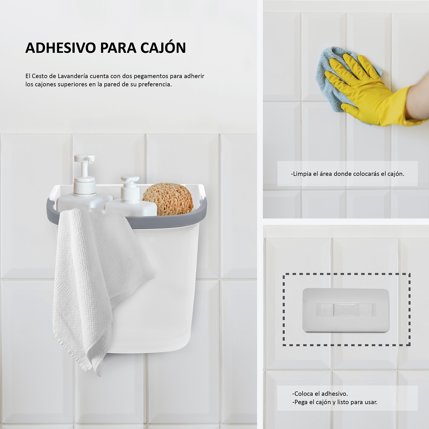 Cesto De Ropa Plástico Con Ruedas 3 Cestas Desmontables