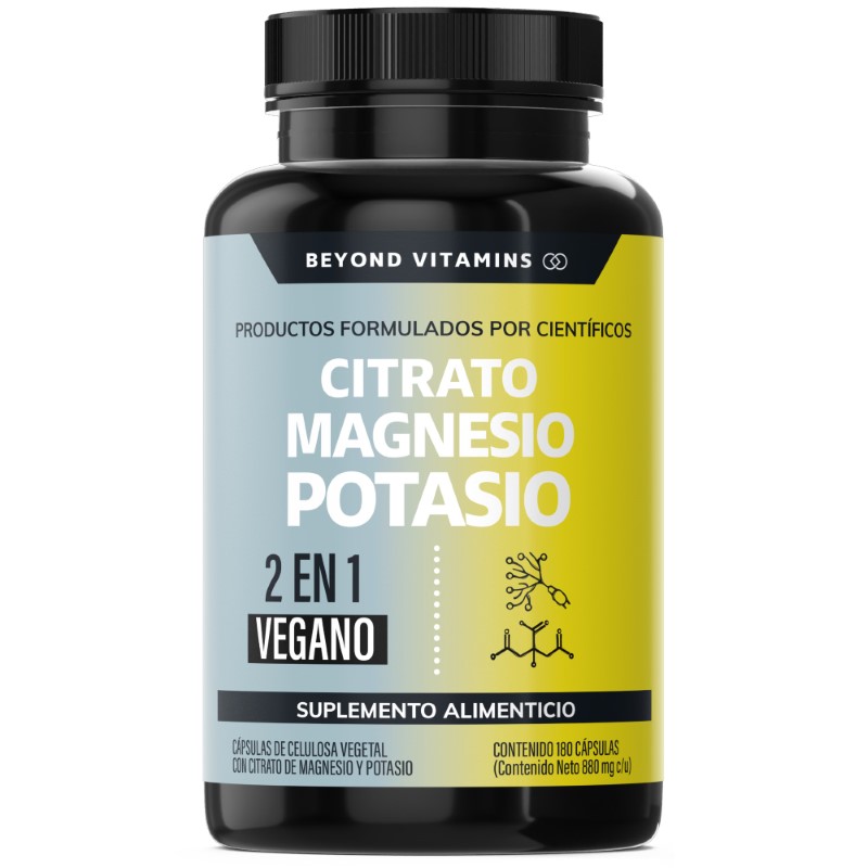 Suplemento Alimenticio Beyond Vitamins Citrato de Magnesio + Potasio 180 cápsulas