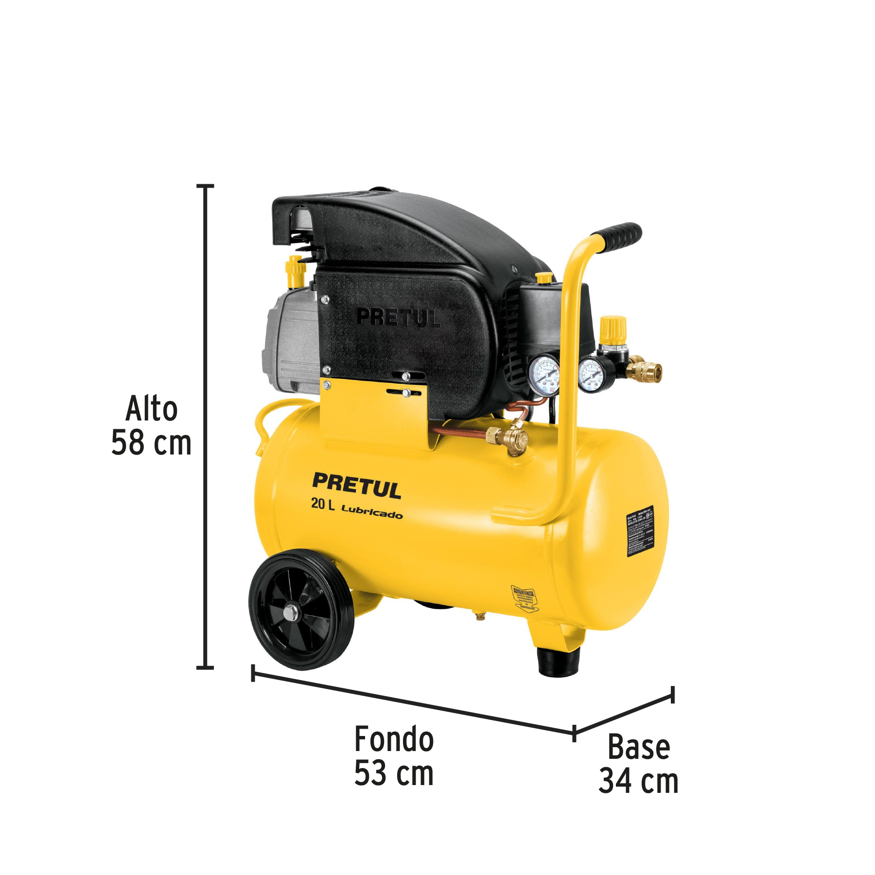 KIT, COMPRESOR 20L, 2-1/2 HP, MANGUERA PVC Y PISTOLA, PRETUL