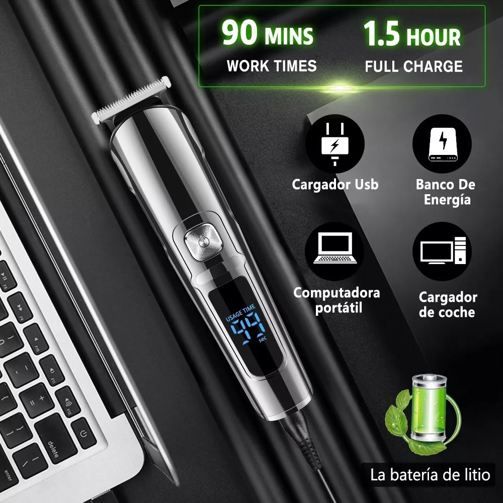 Recortadora Afeitador Eléctrica Barbero Gris oscuro