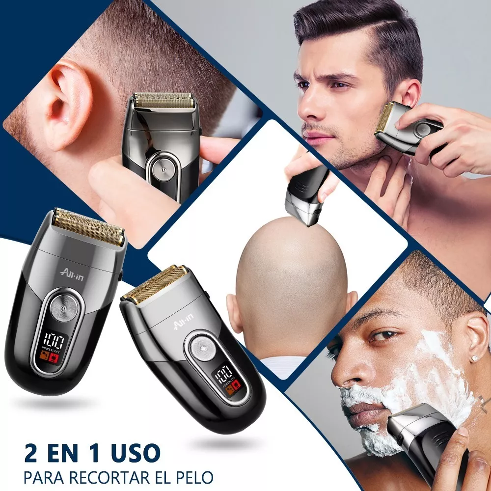 Afeitadora Rasuradora Eléctrica Barba Cortadora de Cabello Negro