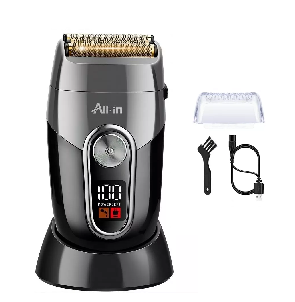 Afeitadora Rasuradora Eléctrica Barba Cortadora de Cabello Negro