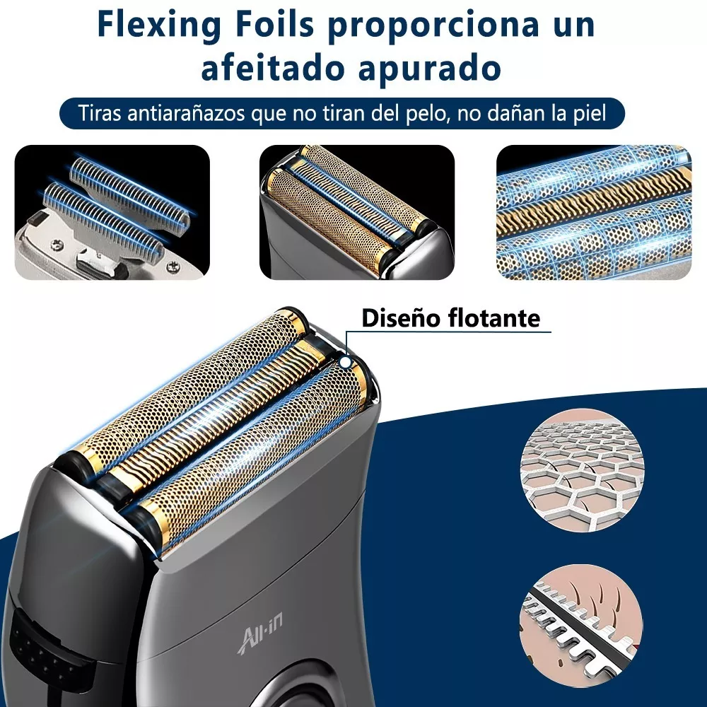 Afeitadora Rasuradora Eléctrica Barba Cortadora de Cabello Negro