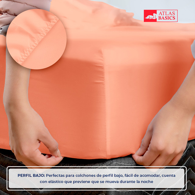 Juego De Sabanas Atlas Soft Queen size Salmon