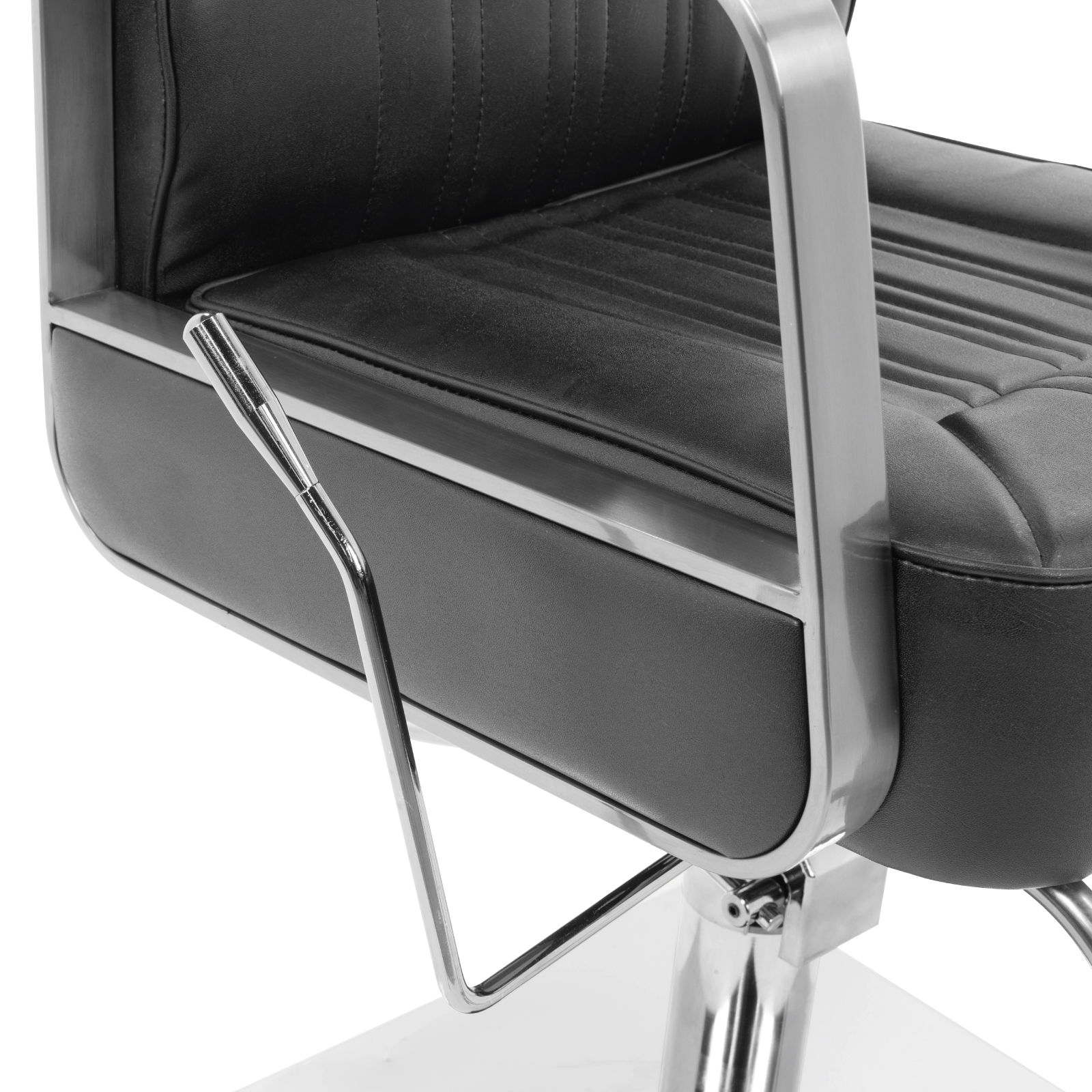 Silla de Peluquería Onof Sillón Hidráulico Reclinable Equipo de Salón de Belleza Negro/Plata