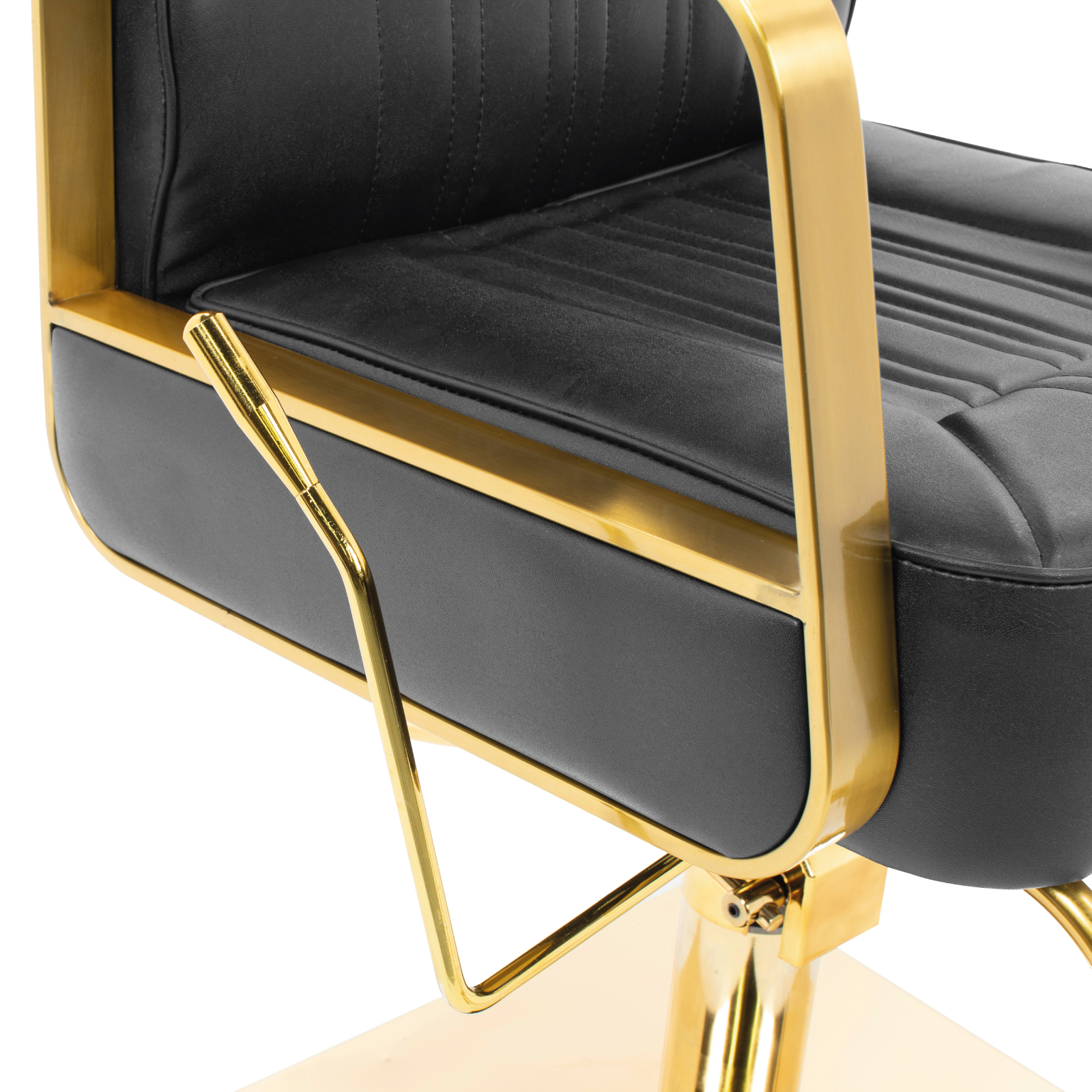 Silla de Peluquería Onof Sillón Hidráulico Reclinable Equipo de Salón de Belleza Negro/Dorado