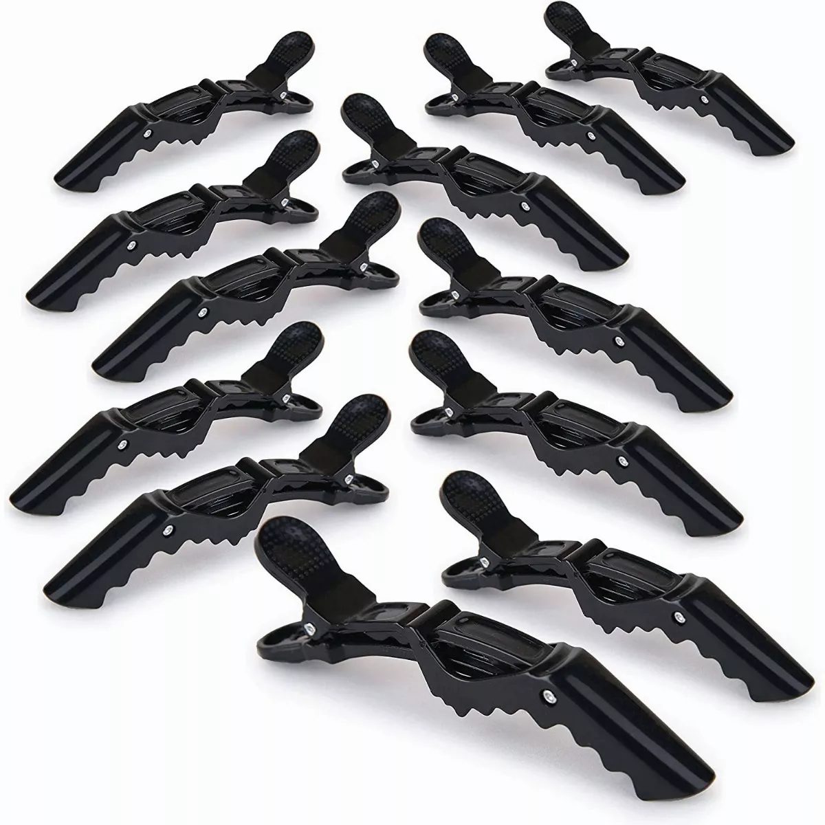 20 Pcs Cocodrilo Antideslizantes Pinzas Para Cabello Fijas Negro