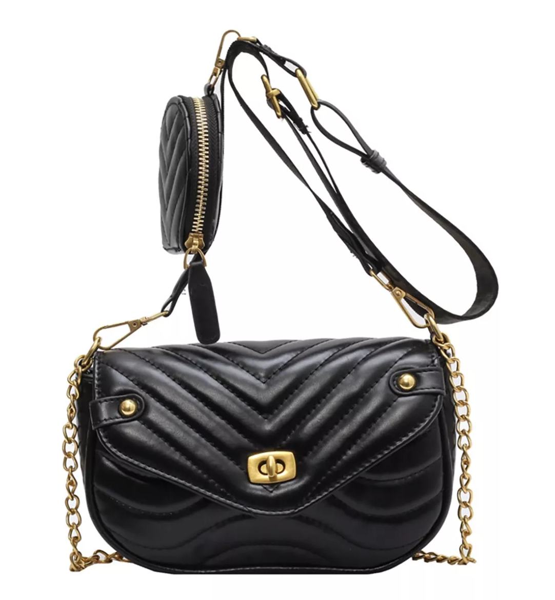 Bolsa Bandolera Moderna Para Mujer Con Bolsillo, 3 En 1 negro