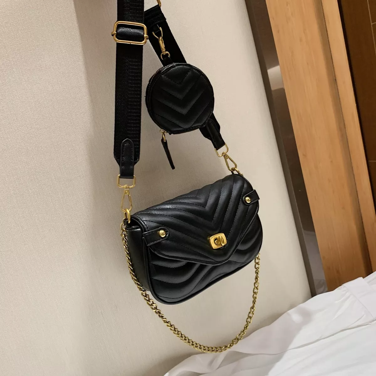 Bolsa Bandolera Moderna Para Mujer Con Bolsillo, 3 En 1 negro