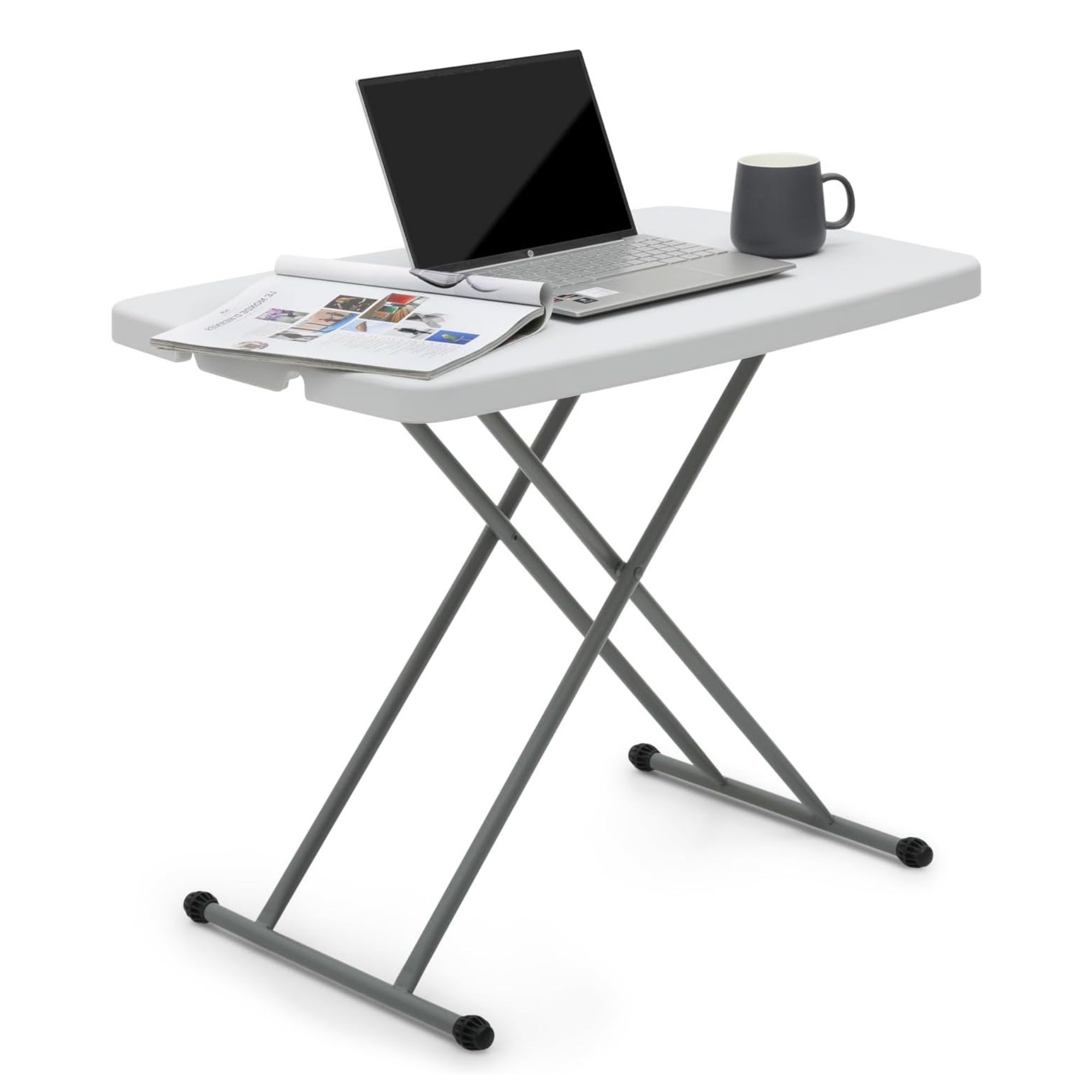 Mesa Plegable Portatil Ajustable 3 Niveles Interior Exterior Para Jardín Interior Y Exterior De HDPE Con Marco De Acero