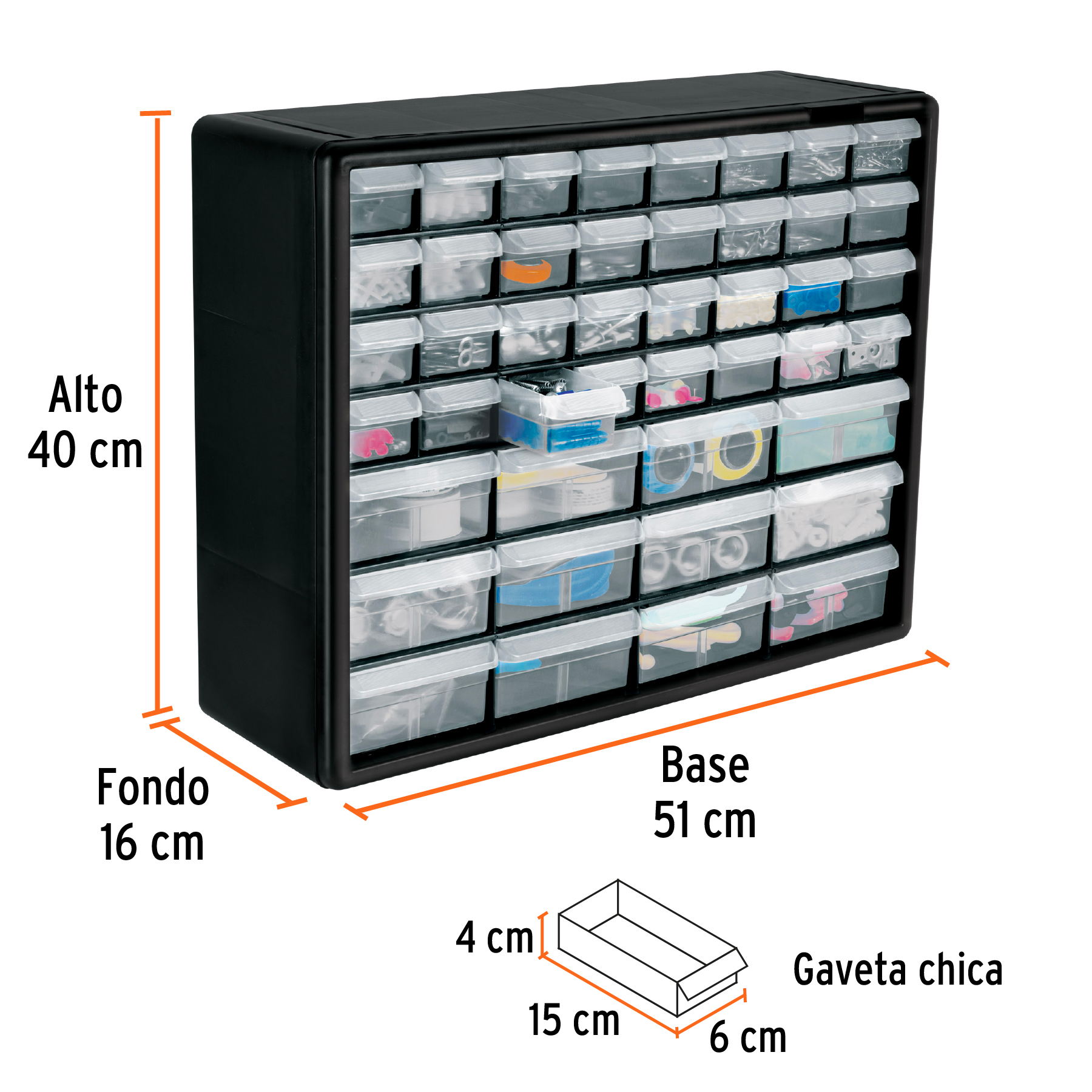 ORGANIZADOR CON 64 GAVETAS, TRUPER 10895