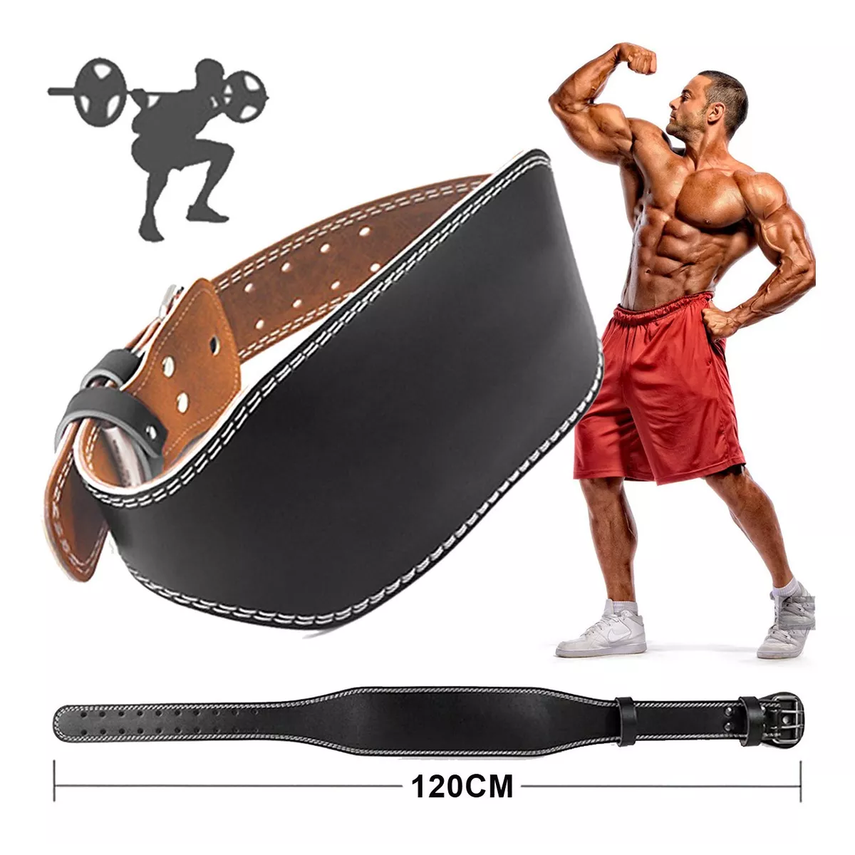 Faja Cinturón Lumbar De Piel Para Levantar Peso Gym 120cm