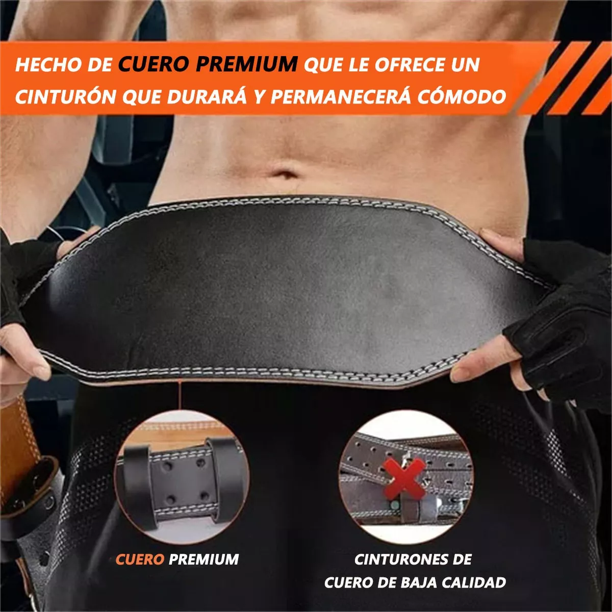 Faja Cinturón Lumbar De Piel Para Levantar Peso Gym 120cm