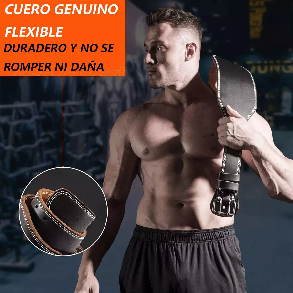 Faja Cinturón Lumbar De Piel Para Levantar Peso Gym 120cm
