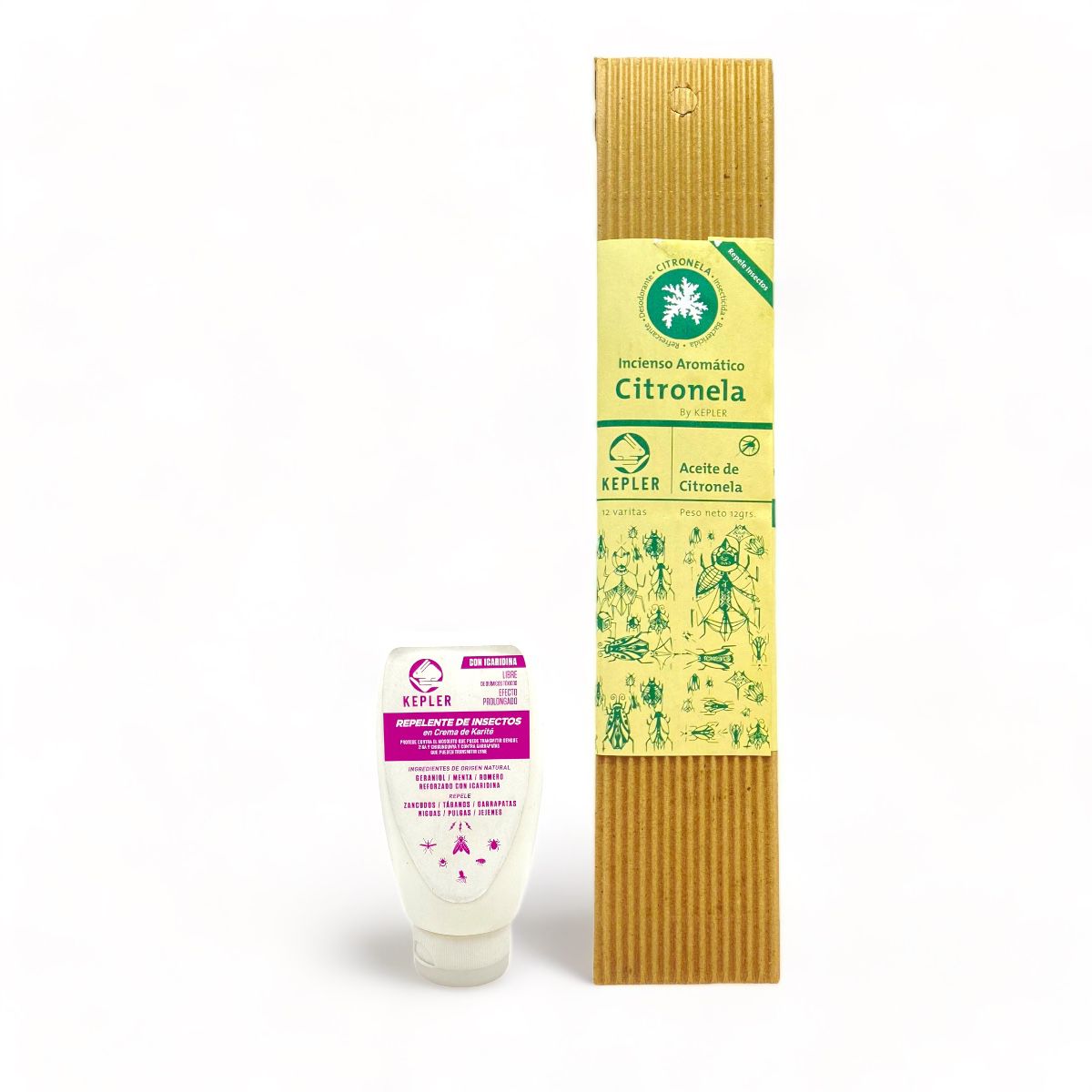 Crema Repelente De Insectos Kepler 100ml + Inciensos Kepler Repelente De Citronela 