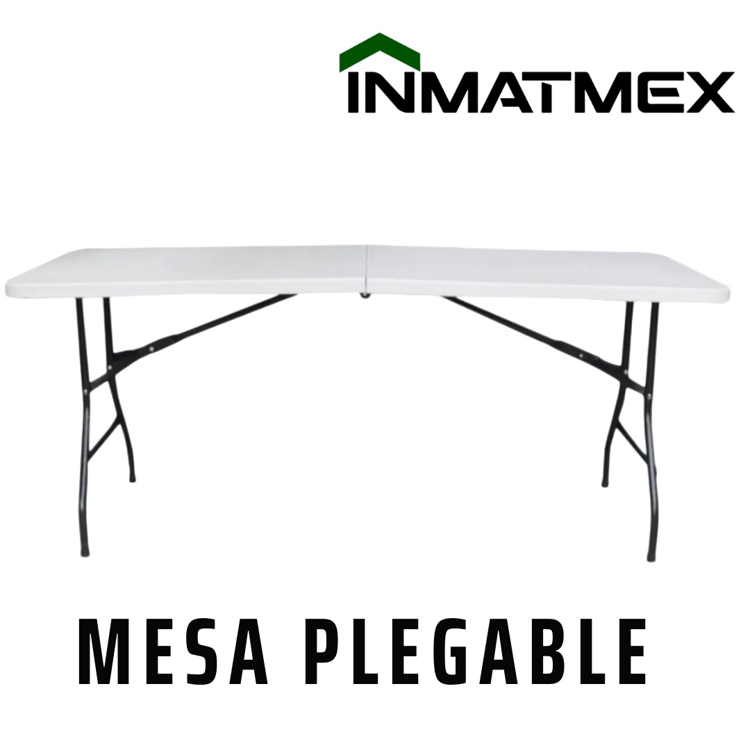 Mesa Plegable 3 Piezas Tipo Portafolio 1.8 M Fácil de Transportar Ideal Para Jardín