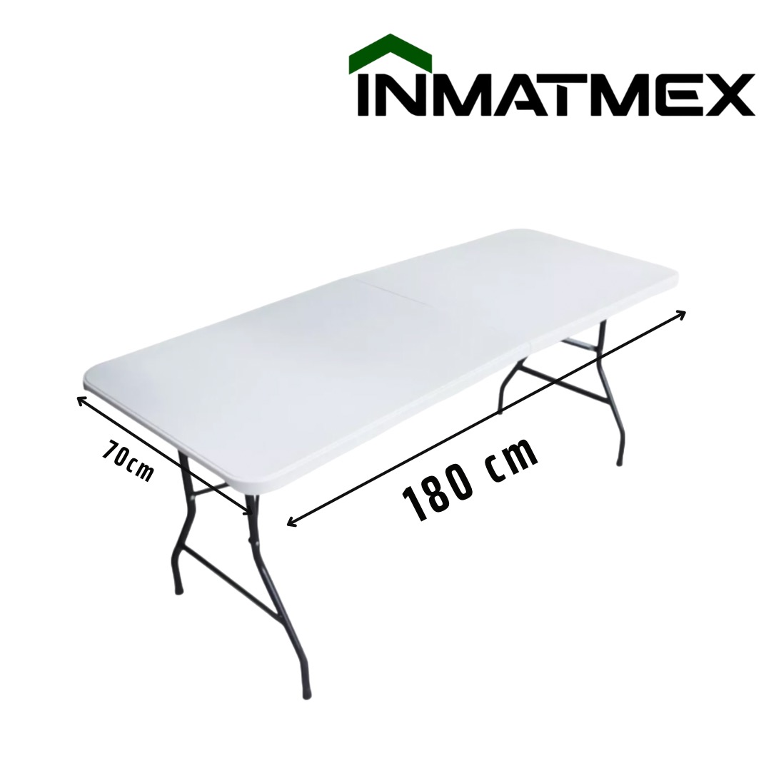 Mesa Plegable 3 Piezas Tipo Portafolio 1.8 M Fácil de Transportar Ideal Para Jardín