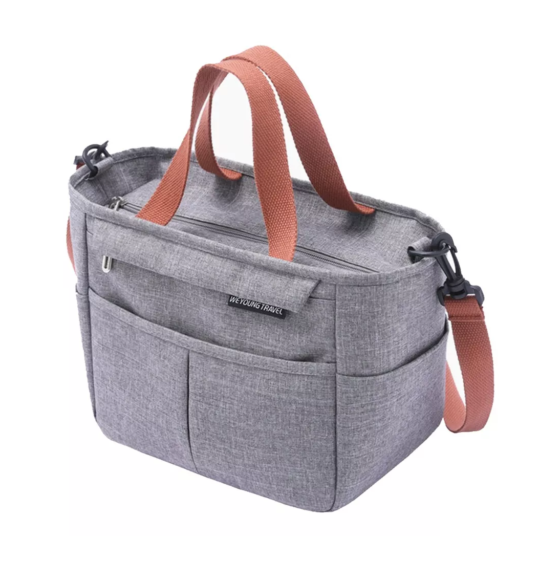 Bolsa Lonchera Termica Moderna Gran Capacidad, Frío Y Calor Gris
