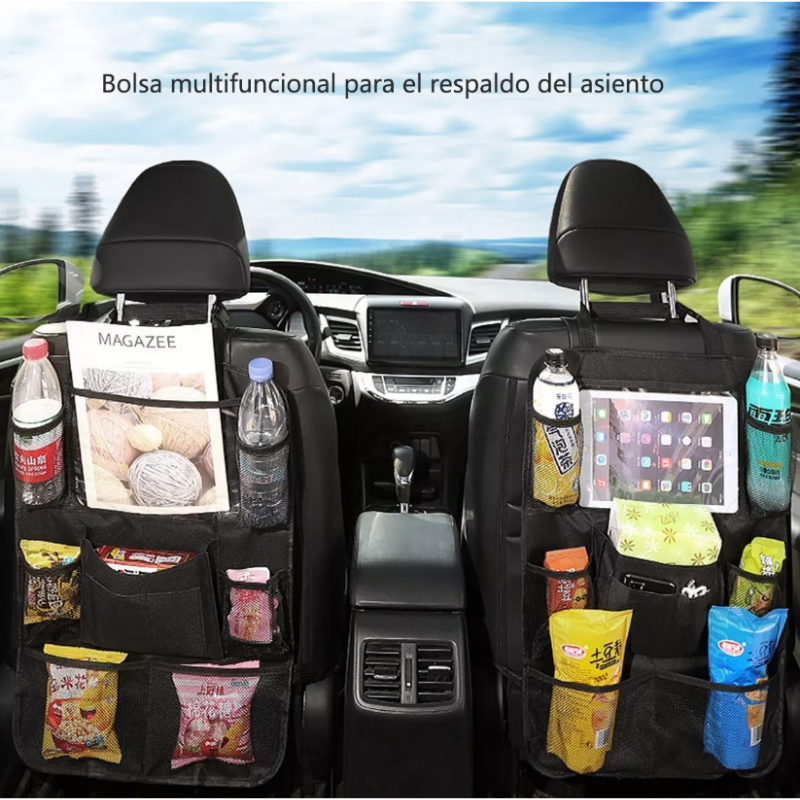  Organizador Para Asiento Trasero De Auto Universal 2 Piezas.