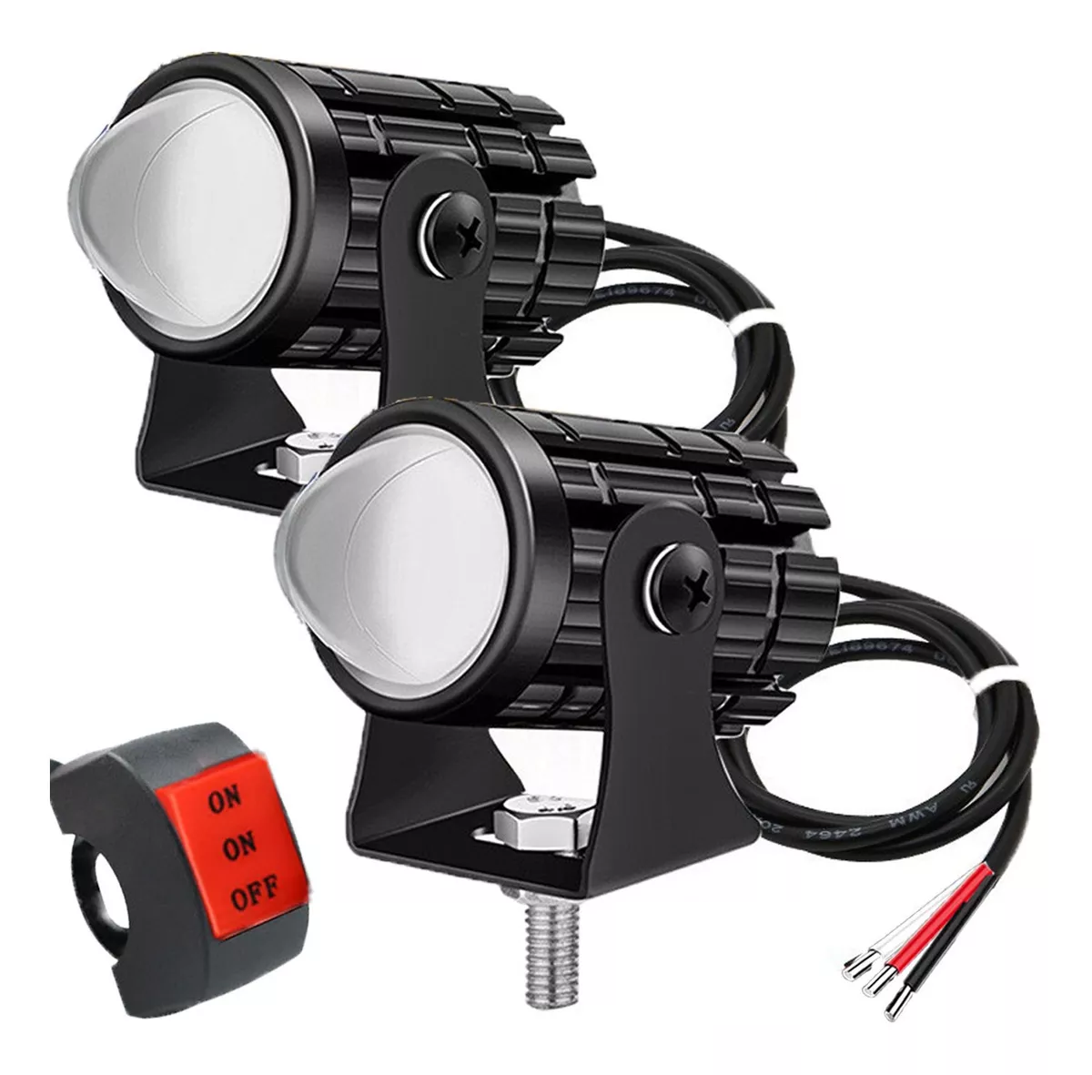 Par Faros Luces Led Para Motos Auto Doble Color Impermeable 