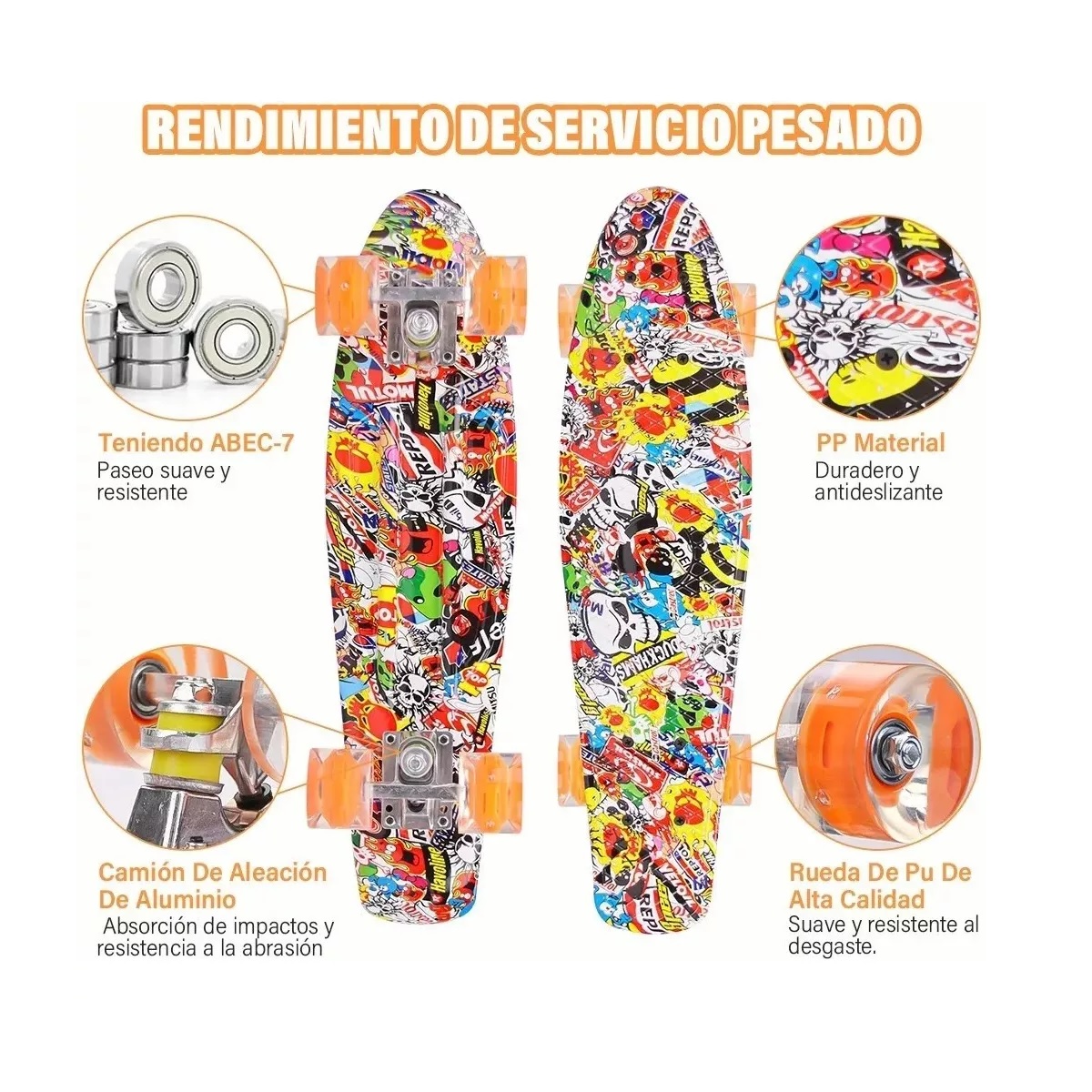 Monopatín,skateboard Mini De 22in Con Ruedas Led