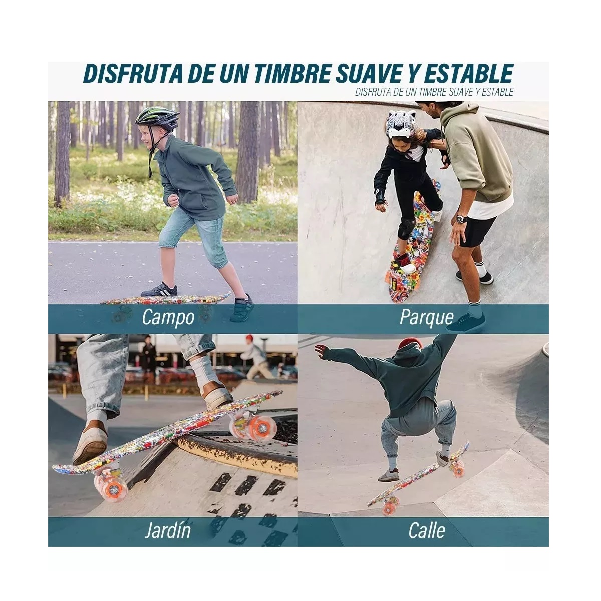 Monopatín,skateboard Mini De 22in Con Ruedas Led