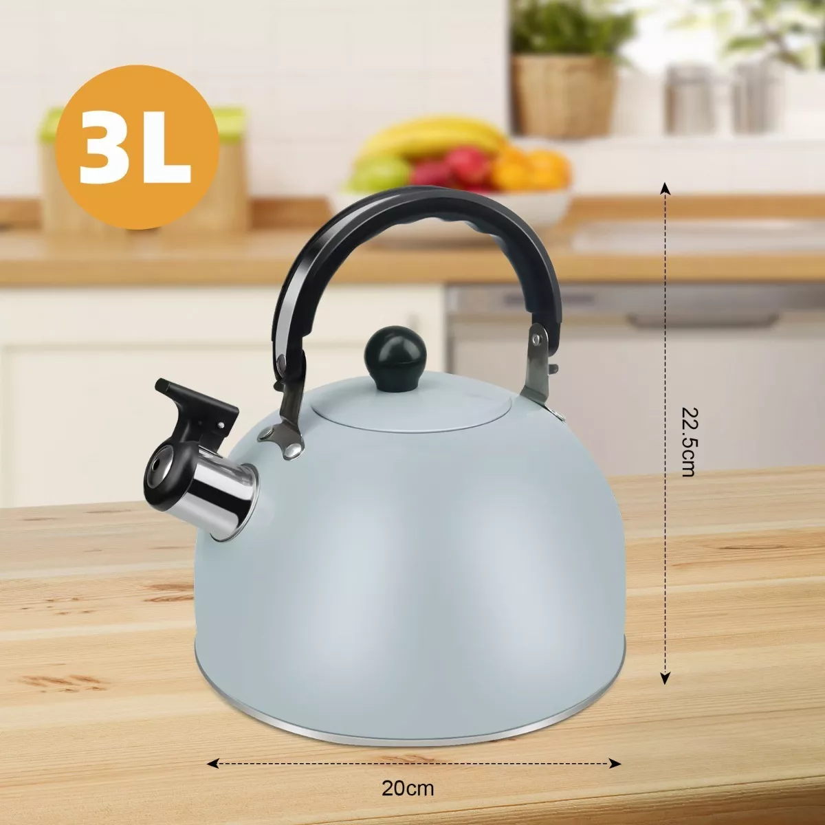 Tetera Silbadora De Acero Inoxidable Hervidor Té Silbante 3l  