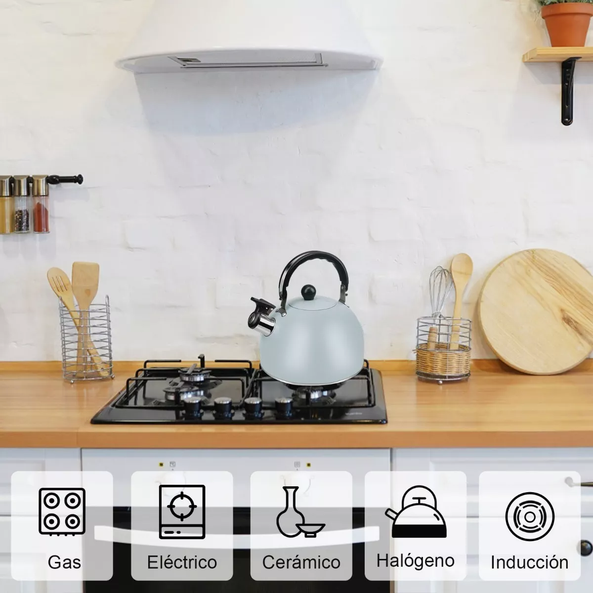 Tetera Silbadora De Acero Inoxidable Hervidor Té Silbante 3l  