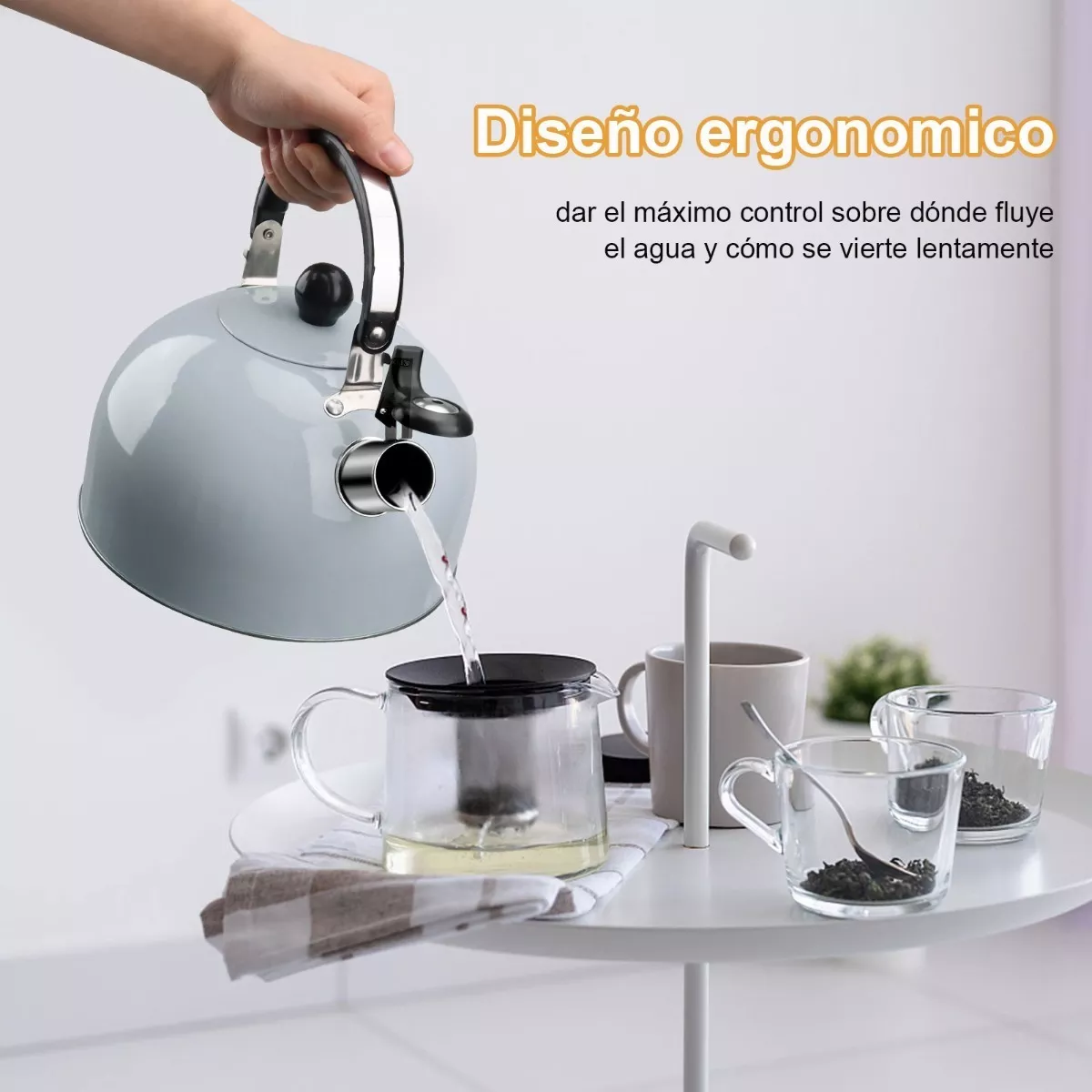 Tetera Silbadora De Acero Inoxidable Hervidor Té Silbante 3l  