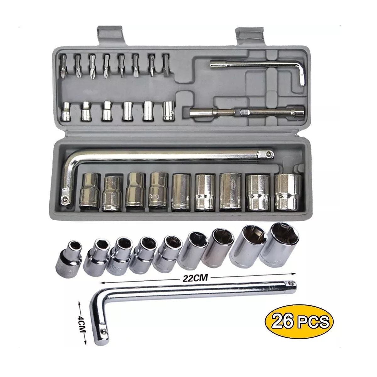 Kit Herramienta Mecánica Llave En Forma L Con Dado De Vaso