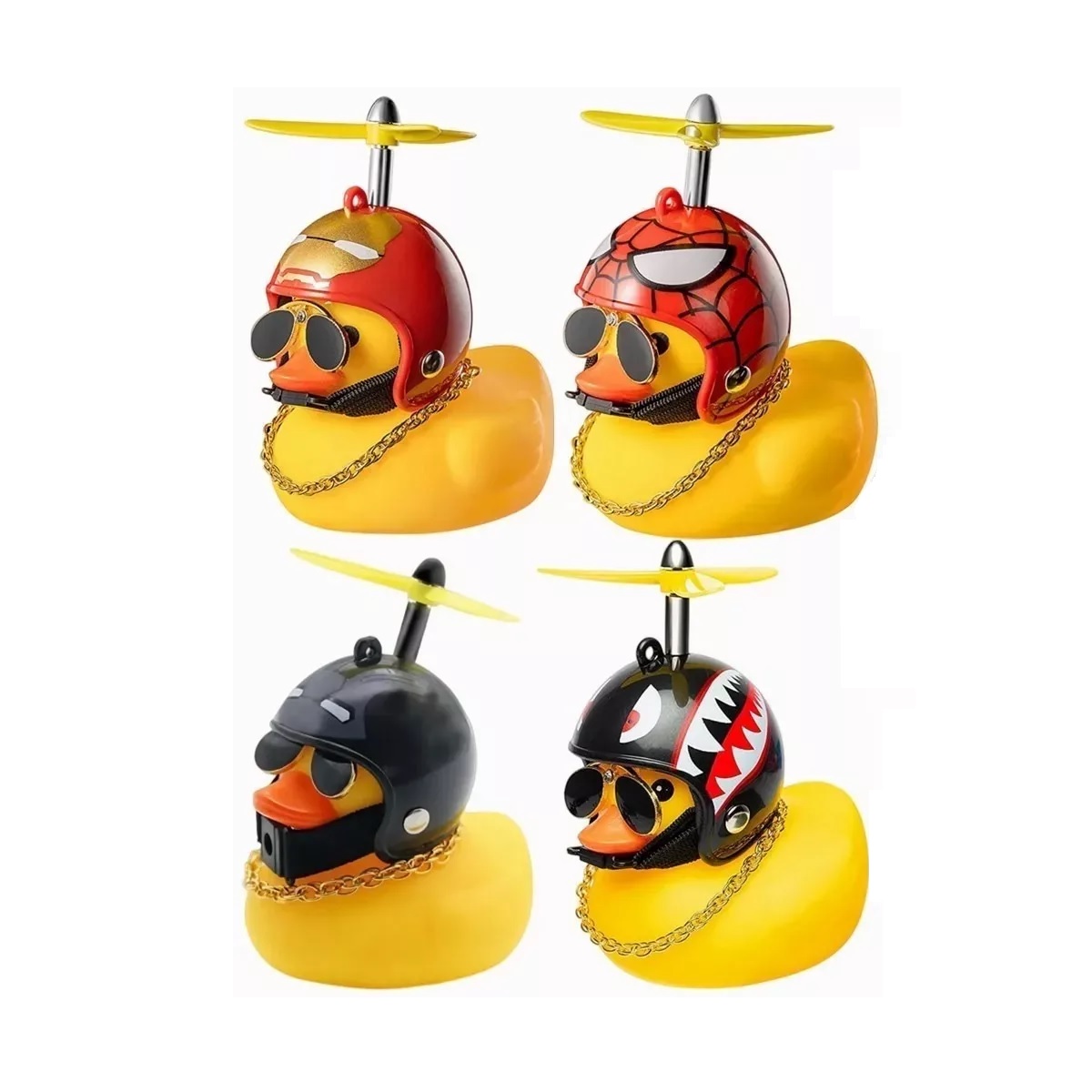 Kit Patito Pato Casco Hélice Decoración De Coche Bici Moto 4pzs