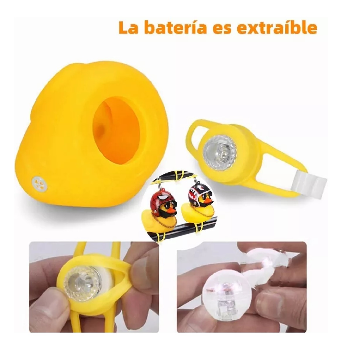 Kit Patito Pato Casco Hélice Decoración De Coche Bici Moto 4pzs