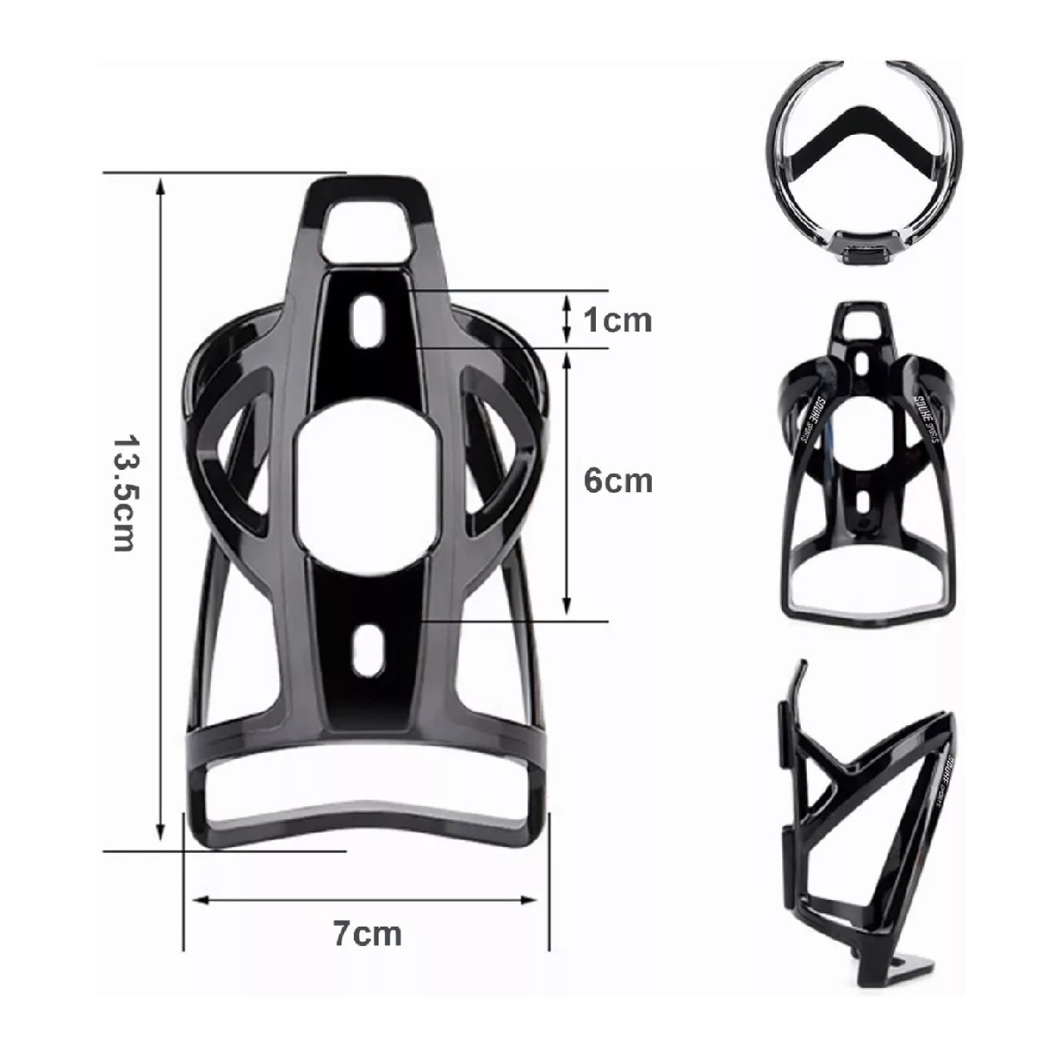 Soporte Porta Anfora Bicicleta Portabidón Universal+botella Negro